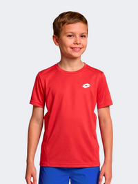 Lotto Squadra IV Kids-Boys Tennis T-Shirt Poinsettia Red