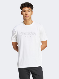 Adidas Tech Linear Graphic Men Sportswear T-Shirt White