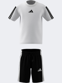 Adidas Essentials 3 Stripes Little Sportswear Set Black/White