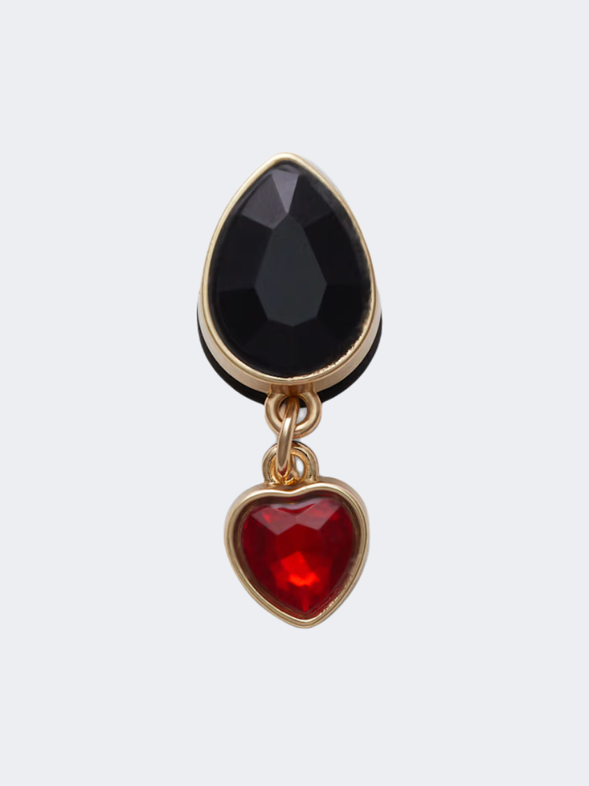 Crocs Dangle Ruby Heart Unisex Lifestyle Pins Red/Black