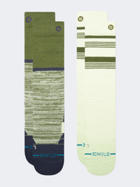 Stance Backside Mid Poly Snow 2 Pk Unisex Skiing Sock Green