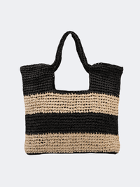Amelie Straw Women Beach Bag Black