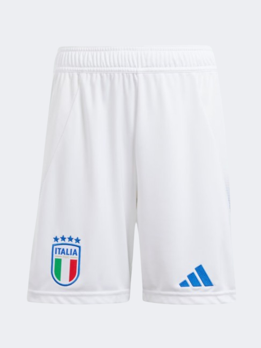 Adidas Italy 24 Home Kids Boys Football Short White/Blue