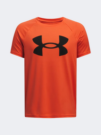 Under Armour Tech Big Logo Boys Training T-Shirt Fire/Black