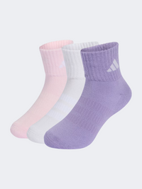 Adidas Cushioned Ankle 3 Pair Pack Kids-Girls Sportswear Sock Lilac/White/Pink