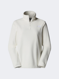 The North Face Glacier Fleece 1/4 Women Hiking Fleece White Dune