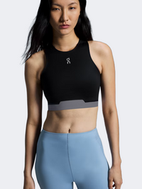 On Train 2 In 1 Crop Women Training Tank Black