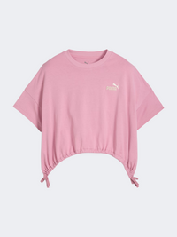 Puma Tweenerverse Knotted Girls Lifestyle T-Shirt Poised Pink
