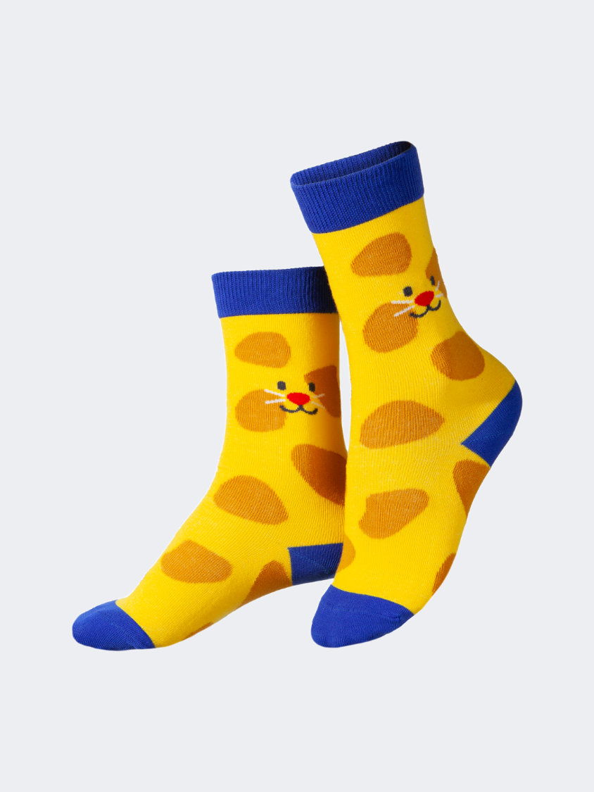 Eat My Socks Smiley Cat Kids-Unisex Lifestyle Sock Multicolor