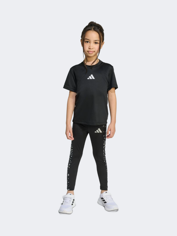 Adidas Train Essentials Glam Print Little-Girls Training Set Black/Silver