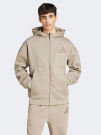 Adidas Z N E Full Zip Hooded Track Men Sportswear Hoody Putty Beige