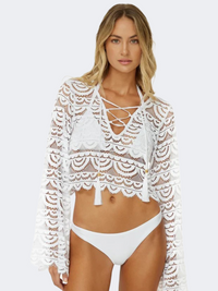 Pq Swim Water Lily Noah Top Women Beach Shirt White