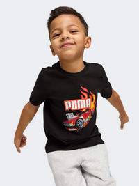 Puma X Hot Wheels Graphic Boys Lifestyle T-Shirt Black