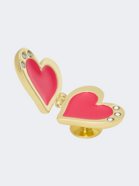 Crocs Gold Bubble Locket Heart Unisex Lifestyle Jibbitz Charms Multicolor