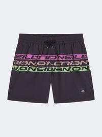 Oneill Cali Stripe Boys Beach Swim Short Black