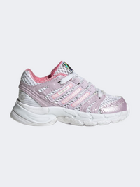Adidas Adistar Control 5 Led Elastic Lace Infant-Girls Originals Shoes White/Ice Lavender