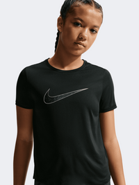 Nike Pro Df One Classic Girls Training T-Shirt Black/White