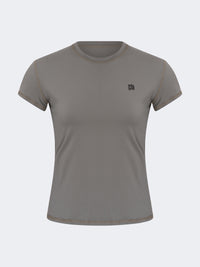 Oil And Gaz Comfortable Women Lifestyle Crew Neck T-Shirt Khaki