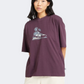 New Balance Oversized Flower Women Lifestyle T-Shirt Plum Brown