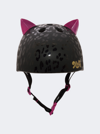 Raskullz Leopard Kitty Girls Biking Helmet Black