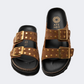 Ateneo Leather Women Beach Slippers Brown
