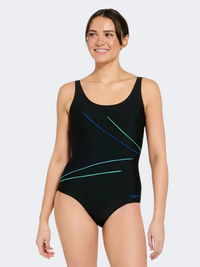 Zoggs Mystic Adjustable Macmaster Scoop Back Women Swimming Monokini Black/Multi