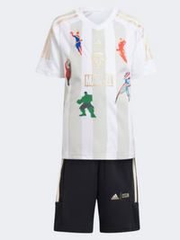 Adidas Marvel Avengers Little-Boys Sportswear Set White/Grey/Gold