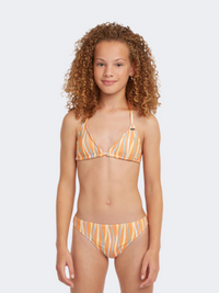 Oneill Essentials Triangle Girls Swim Bikini Set Funky Peach Swirly