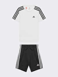 Adidas Essentials 3 Stripes Little-Boys Training Suit Black/White
