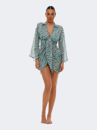 Bluepoint Women Beach Kimono Petrol