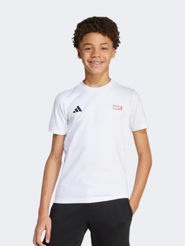 Adidas Marvel Spider-Man Graphics Kids-Boys Sportswear T-Shirt White/Black