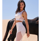Wiskii Mesh Racerback Sports Women Sportswear Bra Ivory