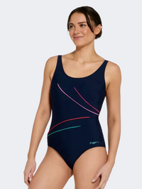 Zoggs Mystic Adjustable Macmaster Scoop Back Women Swimming Monokini Navy