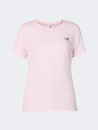 New Balance Sport Short Sleeve Women Performanc T-Shirt Pink Granite