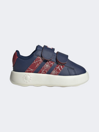 Adidas X Marvel Spiderman Grand Court Infant-Boys Sportswear Shoes Dark Blue/Maroon