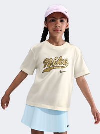 Nike Sportswear Girls Lifestyle T-Shirt Sail/Metallic Gold