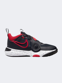 Nike Team Hustle D 11 Boys Basketball Shoes Black/White/Red