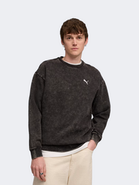 Puma Essentials Relaxed Wash Men Lifestyle Sweatshirt Black