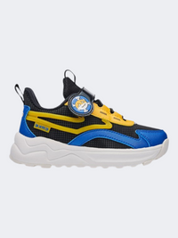 Erke Casual Kids Running Shoes Black/Blue/Yellow