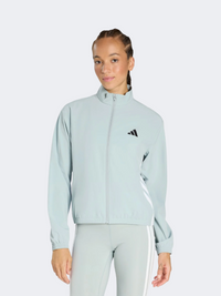 Adidas Essentials Mint 3-Stripes Woven Women Training Jacket Wonder Sage