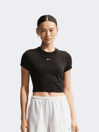 Nike Women Sportswear Chill Knit Crop Top Black/White