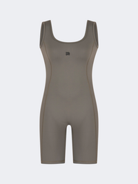 Oil And Gaz Sleeveless Short Women Lifestyle Jumpsuit Khaki