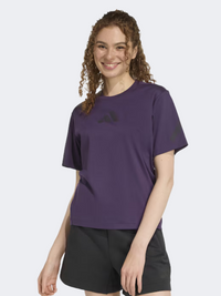 Adidas Z.N.E. Women Sportswear T-Shirt Aurora Plum