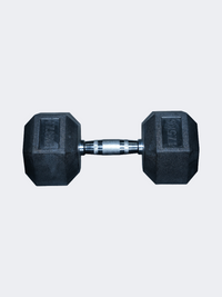 Irm-Fitness Factory Hex Rubber Dumbbell 17.5 Kg Fitness Weights Black