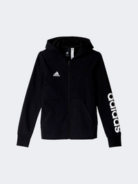 Adidas Linear Full Zip Kids-Girls Lifestyle Hoody Black/White