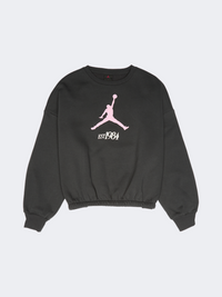 Nike Jordan Jumpman Club Pleated Fleece Girls Lifestyle Long Sleeve Off Noir
