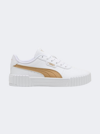 Puma Carina 3 Aqua Metallics Women Lifestyle Sneakers White/Sand/Gold