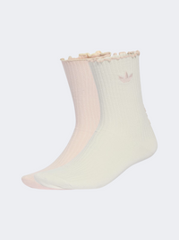 Adidas Ruffle Crew 2 Pairs Women Originals Sock White/Quartz