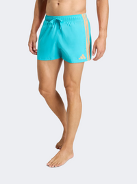 Adidas Essentials 3 Stripes 3 Inch Men Swim Swim Short Lucid Cyan/Orange