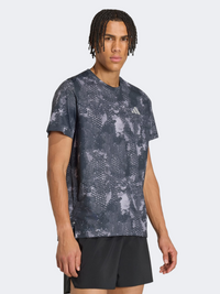 Adidas Adi365 Animal Print Iconic Men Running T-Shirt Slate